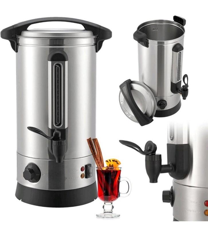 Juskys Marmite à vin chaud Teramo 10 litres 1 500 W , Zakelijke goederen, Horeca | Keukenapparatuur, Koffie en Espresso, Nieuw in verpakking