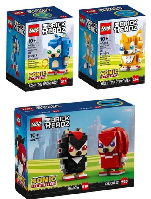 Lego Sonic Brickheadz bundel : 40627 + 40628 + 40672, Kinderen en Baby's, Speelgoed | Duplo en Lego, Nieuw, Lego, Complete set