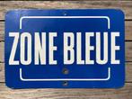 Dubbelzijdig email bord ''zone bleue'', Ophalen of Verzenden