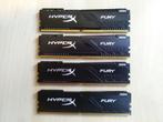 4x 4gb (16gb) - DDR4 - HyperX FuryBlack XMP - 2400Mhz - CL15, Computers en Software, RAM geheugen, 16 GB, Desktop, Zo goed als nieuw