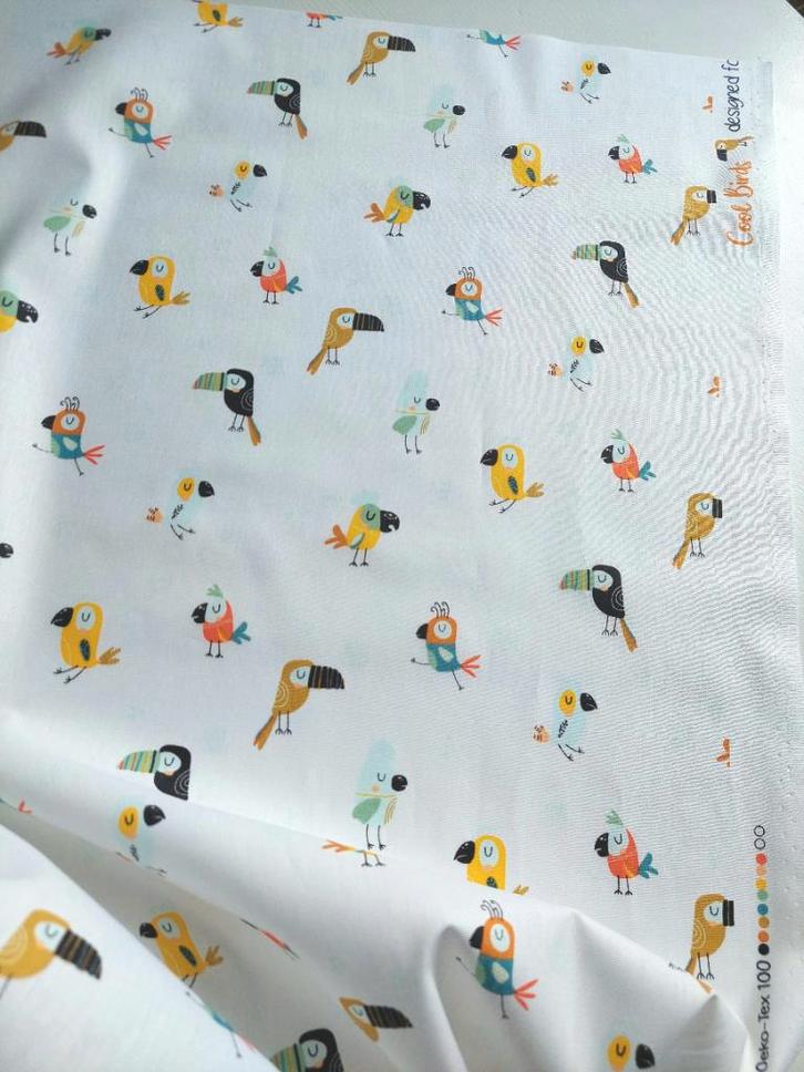 Dernière pièce ! 6242) 0,5 mètre de coton calao sur blanc, Hobby & Loisirs créatifs, Tissus & Chiffons, Neuf, Coton, 120 cm ou plus