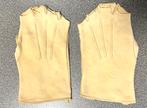 Mitaines en daim jaune, vintage, Porté, Taille 38/40 (M), Gants