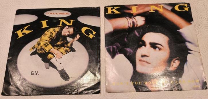 King - 2 singles voor 3 €, Cd's en Dvd's, Vinyl | Overige Vinyl, Gebruikt, Overige formaten, Ophalen of Verzenden