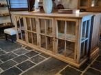Eiken dressoir/buffet, Ophalen of Verzenden, Zo goed als nieuw, Glas