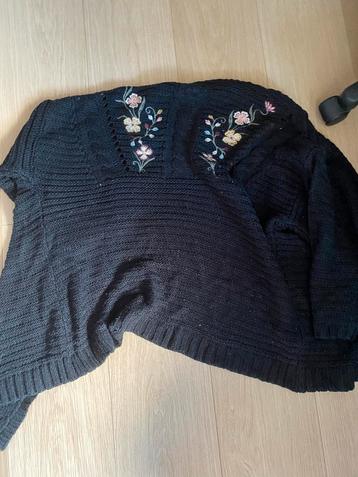 Vest zwart embroidery 