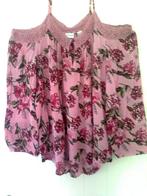 Blouse rose/mauve à longues manches à fleurs, Envoi, Neuf, Rose