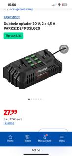 2x smart accu + snellader Parkside- zie grasmaaier, Ophalen, Zo goed als nieuw