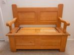 Banc-coffre en chêne massif, Maison & Meubles, Enlèvement, Utilisé