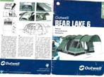 Outwell Bear Lake 6 Tunneltent (Katoen) 5 pers, Caravanes & Camping, Tentes, Enlèvement, Utilisé, Jusqu'à 5