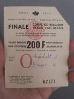 Ticket finale coupe de Belgique 1977 Anderlecht Bruges, Collections, Enlèvement ou Envoi