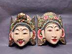 Paar vintage Rama & Sita-maskers, Ophalen of Verzenden