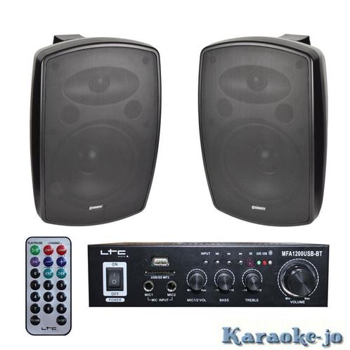 Zwarte 4 Inch Buiten speakers met Bluetooth versterker, Audio, Tv en Foto, Stereoketens, Nieuw, Speakers, Microset, Ophalen of Verzenden
