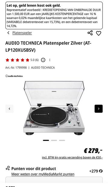 Audio-Technica AT-LP120XUSBSV beschikbaar voor biedingen