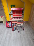 Winkeltje met kassa, karretje en veel toebehoren, Ophalen, Gebruikt
