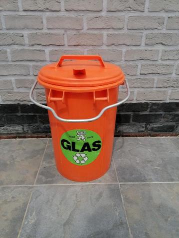Vuilbak vuilnisbak glasbak stad Gent. In plastiek, Enlèvement, Utilisé
