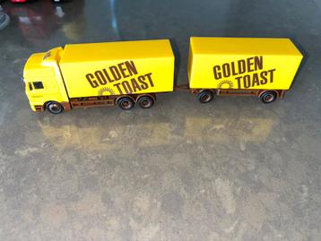 Schuco MAN F2000 Box trailer tractor Golden Toast beschikbaar voor biedingen