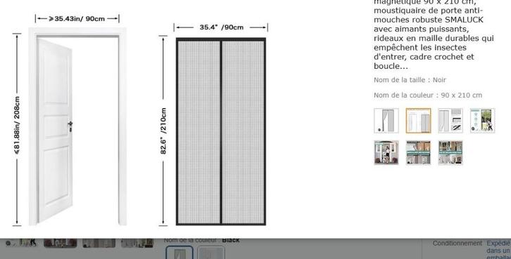 Muskietennet met magnetische deur 90 x 210 cm, SMALUCK, Huis en Inrichting, Woonaccessoires | Overige, Nieuw, Ophalen