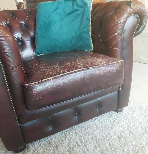 chesterfield  fauteuil / zetel 1zit, Huis en Inrichting, Fauteuils, Gebruikt, Ophalen