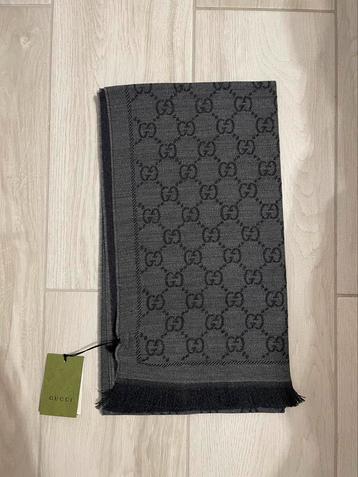 Écharpe Gucci monogramme en laine - neuf étiquette - noir beschikbaar voor biedingen