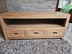 Tv-meubel Ploutos 125x4956cm - mango massief - naturel, Huis en Inrichting, Kasten |Televisiemeubels, Ophalen, Zo goed als nieuw