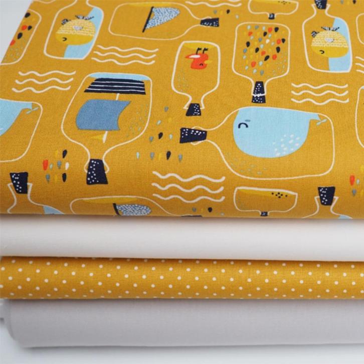 6198) 4 piècesx70x50cm tissu lot bouteille de message 3, Hobby & Loisirs créatifs, Tissus & Chiffons, Neuf, Coton, 30 à 120 cm