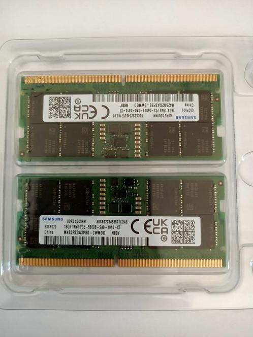 RAM samsung ddr5 sodimm 5600 1,1V 16GB/32GB (2x16GB), Computers en Software, RAM geheugen, Zo goed als nieuw, Laptop, 16 GB, DDR5