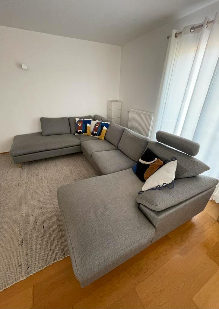 Grijze zithoek, Huis en Inrichting, Zetels | Complete zithoeken, Gebruikt, Ophalen