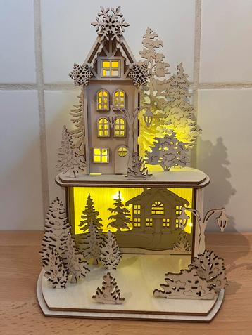 Prachtig Wintertafereeltje met verlichting NIEUW beschikbaar voor biedingen