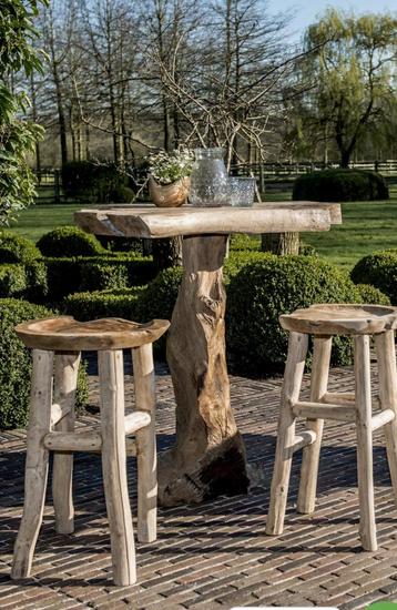 Table de bar avec chaises assorties (4), Enlèvement, Utilisé
