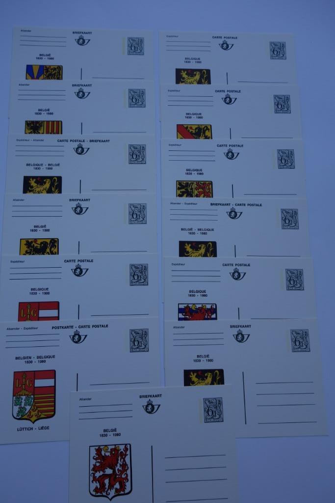 13 BRIEFKAARTEN (van 13 provincies ) + 1 OMSLAG 1830 - 1980, Postzegels en Munten, Brieven en Enveloppen | België, Briefkaart