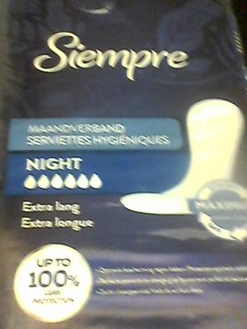 serviette hygiènique siempre+ même serviette siempre night beschikbaar voor biedingen