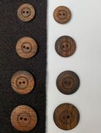 Donkerbruine houten knopen - 2 gaten - 15, 18, 20 en 22 mm, Ophalen of Verzenden, Nieuw