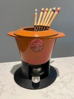 Le Creuset Fondueset in nieuwstaat met 6 LC borden, Ophalen of Verzenden, Zo goed als nieuw, Brander, Fondueset