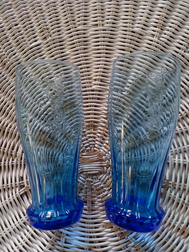 Blauwe Coca-Cola glazen, Verzamelen, Glas en Drinkglazen, Zo goed als nieuw, Ophalen