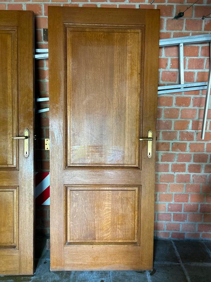 Massief eiken binnendeuren – klassiek model met sierpanelen, Doe-het-zelf en Bouw, Deuren en Vliegenramen, Zo goed als nieuw, Ophalen
