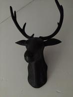 Zwarte hertenkop uit kunststof, Antiek en Kunst, Ophalen of Verzenden
