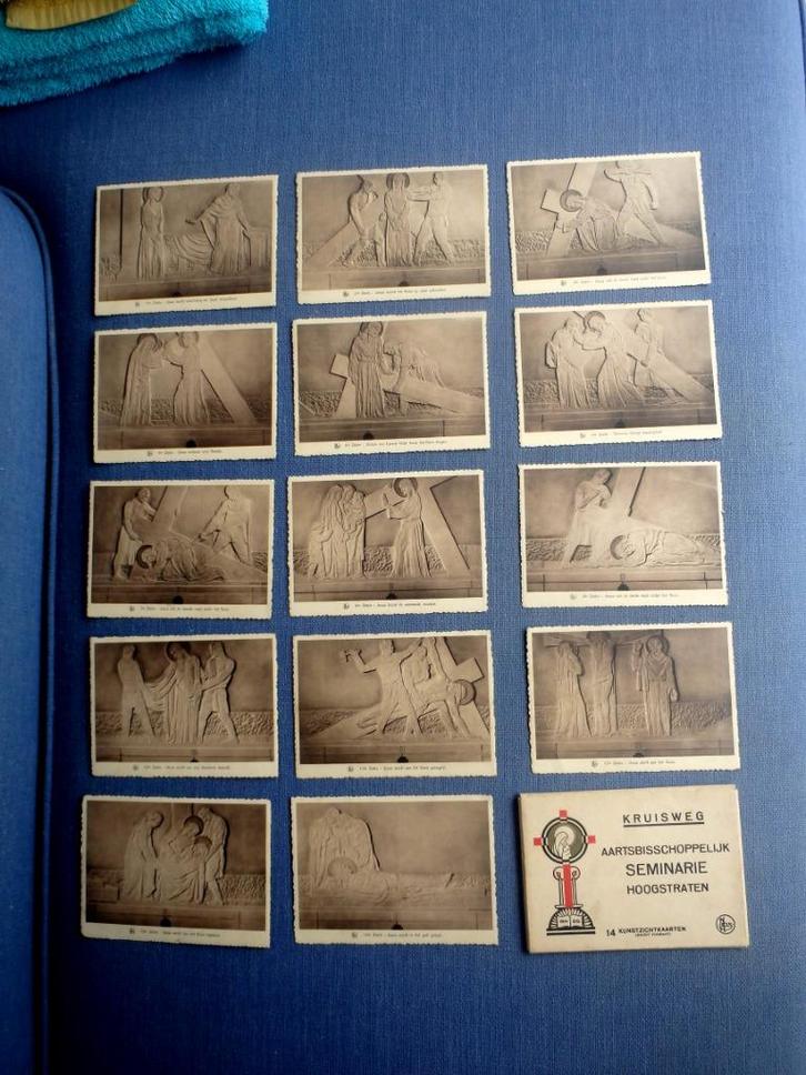 Serie 14x Kruiswegstaties Hoogstraten - alle verstuurd 1937, Verzamelen, Postkaarten | België, Gelopen, Antwerpen, 1920 tot 1940