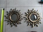 wandspiegels met steentjes zonnestraal wanddecoratie, Ophalen of Verzenden, Gebruikt, Rond, Minder dan 50 cm