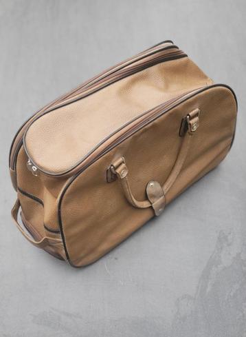 Sac de voyage Trolley en cuir beige