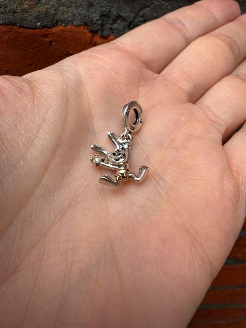 Oswald the lucky rabbit Pandora bedel, Handtassen en Accessoires, Bedels, Pandora, Zilver, 1 bedel, Ophalen of Verzenden