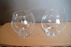 2 bolle vazen (Casa Handmade), Huis en Inrichting, Woonaccessoires | Vazen, Wit, Ophalen of Verzenden, Minder dan 50 cm, Glas