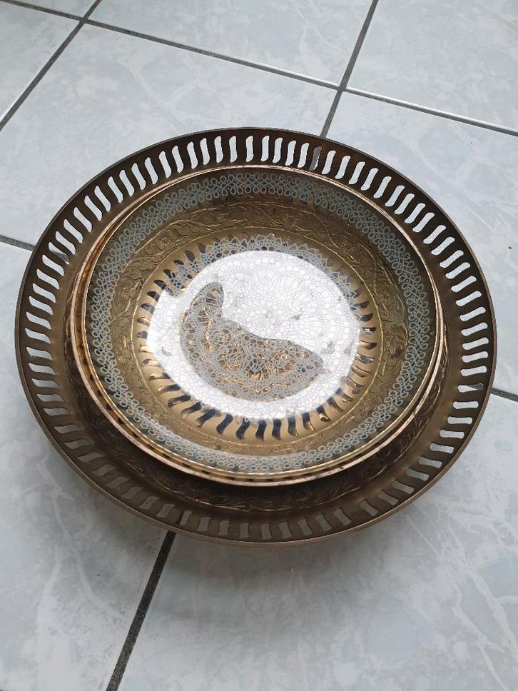 Messing Schalen Pauw Bloem Snoep, Huis en Inrichting, Keuken | Servies, Gebruikt, Schaal of Schalen, Overige stijlen, Overige materialen