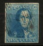 België 1849 Kon. Leopold I OBP 2, Met stempel, Koninklijk huis, Ophalen of Verzenden, Postfris