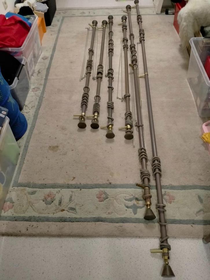 Luxueuse houten gordijnroeden, Huis en Inrichting, Stoffering | Gordijnen en Lamellen, Zo goed als nieuw, Minder dan 100 cm, 200 cm of meer