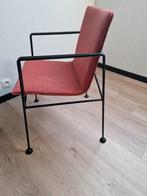 4 designstoelen 1988, terracotta met zwart buizenframe, Ophalen, Zo goed als nieuw, Zwart