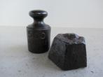 gewichten-gietijzer-bascuul-weegschaal-2x500gr-VINTAGE, Antiek en Kunst, Ophalen of Verzenden