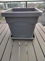 bloempot kunststof met onderzetter vierkant 38x38, Ophalen, Zo goed als nieuw, Vierkant, Kunststof