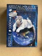 Puzzel witte tijger wereldbol, 1000 stukjes, Hobby en Vrije tijd, Ophalen of Verzenden, 500 t/m 1500 stukjes, Nieuw, Legpuzzel