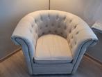 1 fauteuil - Chesterfield stijl in linnenkleur, Huis en Inrichting, Gebruikt, Ophalen