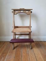 Chaise ‘Prie-Dieu’ en chêne massif - assise rare en cannage, Antiquités & Art, Antiquités | Meubles | Chaises & Canapés, Enlèvement ou Envoi
